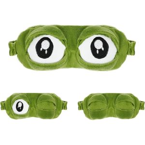 Slaapmasker 3D Kikker Oogmasker Pluizig Gezicht Slapen Grappige Nieuwigheid Cartoon Kikker Oogafdekking - Kinderen Mannen Vrouwen Slapen Reizen Gift