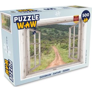 Puzzel Doorkijk - Safari - Zebra - Legpuzzel - Puzzel 500 stukjes