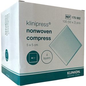 Klinion - Gaaskompres - Steriel - 4-laags - 5x5 cm - 100 stuks