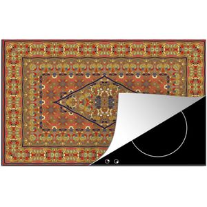 KitchenYeah® Inductie beschermer 76x51.5 cm - Perzisch Tapijt - Vloerkleed - Geel - Rood - Kookplaataccessoires - Afdekplaat voor kookplaat - Inductiebeschermer - Inductiemat - Inductieplaat mat