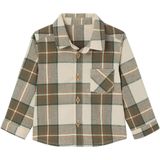 Babyhemd - Kaki - Geruit Flanel - Lange Mouwen - Katoen