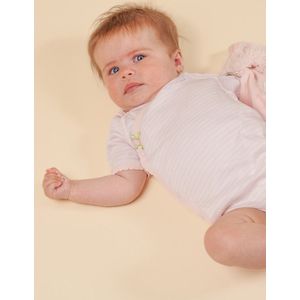 Claesen's® - Baby Crossover Onesie SSCL 30-Stripes Pink-50