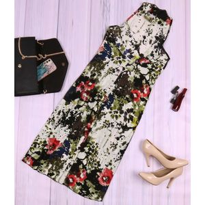 Groene bloemenjurk met open rug