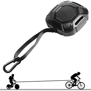 Fietstouw voor kinderen 25 meter sleepsysteem - draagbaar en multifunctioneel, zwart