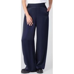 Jansen Amsterdam Do wide leg glans pantalon | Donkerblauw
