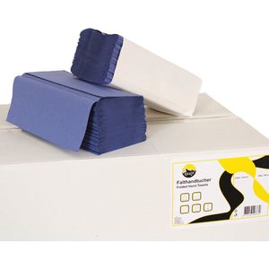 KURTT Papieren handdoekjes 2-laags, 5000 vellen blauw 22 x 23 cm, Z vouw papieren handdoekjes 2 laags, handdoekjes papier