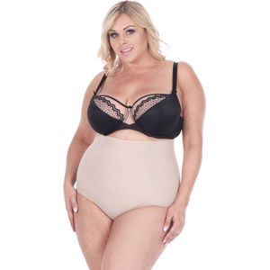 Corrigerende slip met hoge taille - onzichtbare afslankslip - satijnen shapewear - nude (beige) M/L