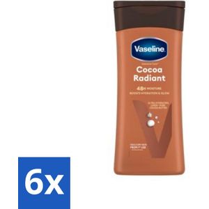 6 x Vaseline Bodylotion Cocoa 200 ml - Herstellende Bodylotion - Cacaoboter - Vaseline - Droge Huid - Doffe Huid
