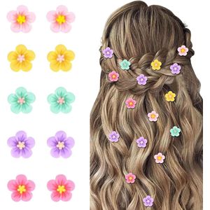 Kleurrijke kleine bloemenhaarspelden - 10 stuks voor meisjes en vrouwen met bloemen - schattige bloemenclips voor het haar - haaraccessoires