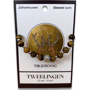 Tijgeroog sterrenbeeld armband - Tweelingen
