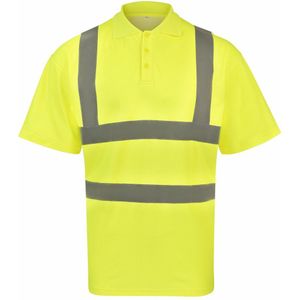 Korntex High-End Polycotton Hi-Vis Polo Shirt Cambridge KX075 - Signal Yellow - M