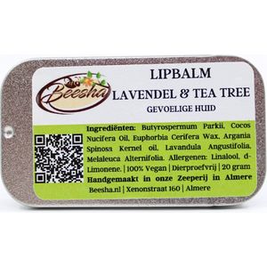 Beesha Lippenbalsem Lavendel & Tea Tree