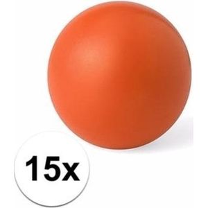 15 oranje anti stressballetjes 6 cm