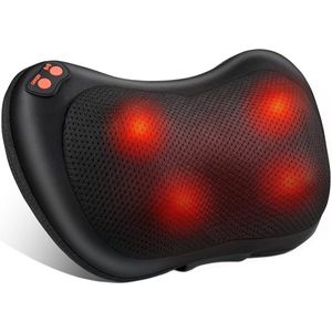 Massagekussen - Shiatsu Massageapparaat - Nek - Schouder - Rugmassageapparaat met Roterende Massagekop en Verwarmingsfunctie