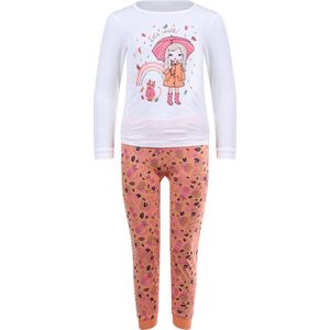 Super leuke meisjes pyjama LETS WALK met Paraplu van het bekende merk PEBBLE STONE maat 122