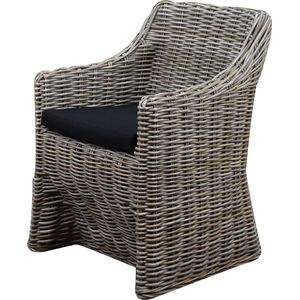 Kursi Louise dining tuinstoel naturel rotan - olefin black