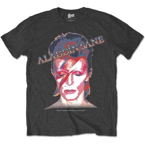 David Bowie - Aladdin Sane Heren T-shirt - XL - Grijs