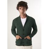 Felix Hardy - Cardigan - Donkergroen - 100% Katoen Heren