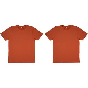 State of Art - 2 Pack - Basic T-shirts - Heren - Donker Oranje - Maat L