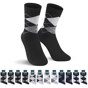 12 paar sokken voor dames en heren - Katoenen sportsokken in zwart en wit