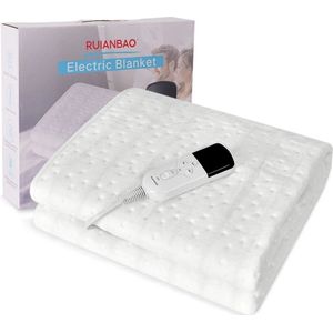 Bibeenah Elektrische Deken 1 Persoons – 150 x 80 cm – 3 Warmtestanden met Timer – Zacht, Comfortabel en Veilig – Ideaal voor Slaapkamer en Sofa