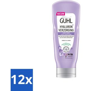 12 x Guhl - Conditioner - Hyaluron+ Verzorging - 200 ml - Hydraterende Conditioner - Hyaluron Conditioner - Droog Haar - Haarverzorging - Conditioner Voor Droog Haar