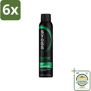 SYOSS - AntiGrease Droogshampoo - Shampoo - Langdurige Styling - 200ml - Voordeelverpakking - 6 stuks - Vetvrije Haar - Fris Haar