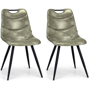 Stoel Barossa kleur olijfgroen (set van 2 stoelen)