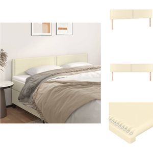 vidaXL Hoofdbord - Hoofdeind Set - Crème - 200x5x78/88cm - Kunstleer - Klassiek design - Bedonderdeel