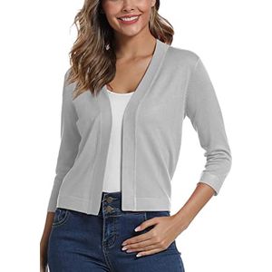 Elegante 3/4 Mouw Open Voorkant Cardigan voor Dames