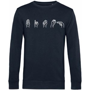 7431 - Sweater - Gebarentaal; Bitch-Blue Navy-M