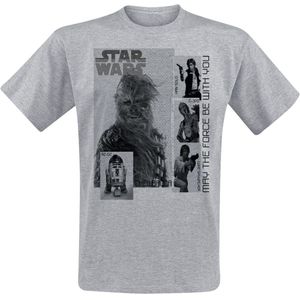 Star Wars May the force be with you Heren T-shirt - gemêleerd lichtgrijs - S