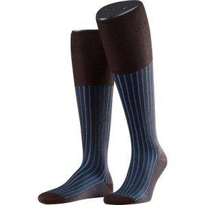 FALKE Shadow Kniehoge Sokken versterkt met motief patroon ademend lang kleurrijk hoog en warm geribbeld gestreept Katoen Bruin Heren sokken - Maat 43-44