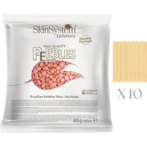 Skin System High Quality Pebbles Braziliaanse - Wax Beans - Wax Parels - Wax Bonen - Geen Strips Nodig - Roze Crème - Elastisch - Geen Strips Nodig - 800 g