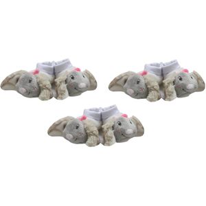 Konijntje - slippers - pantoffels - ecru - set van 3 paar