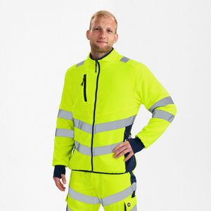 Engel - Safety Fleece Jack - Hi-vis Yellow / Blue Ink