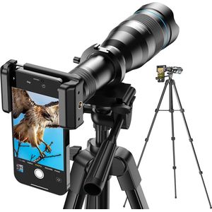Telelens Set voor Telefoon - Sluiter - Moongazing en Watching Lens - Fisheye Lens - Groothoeklens - Macrolens - Caleidoscoop