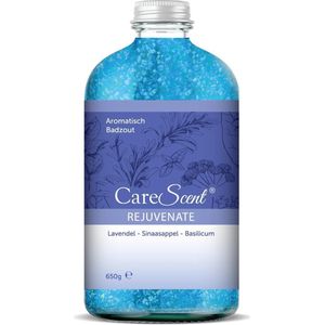 CareScent Rejuvenate Badzout | Bad Zout met Etherische Olie | Lavendel - Sinaasappel - Basilicum | 650 gram