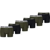 Puma - Boxershorts Everyday Placed Logo - Donkergroen - 6-pack - Heren Ondergoed