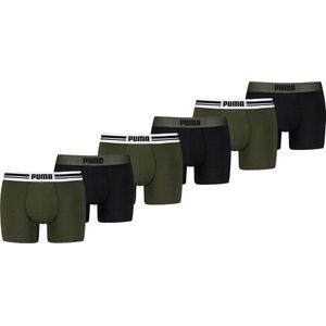 Puma - Boxershorts Everyday Placed Logo - Donkergroen - 6-pack - Heren Ondergoed