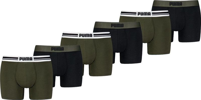 Puma - Boxershorts Everyday Placed Logo - Donkergroen - 6-pack - Heren Ondergoed