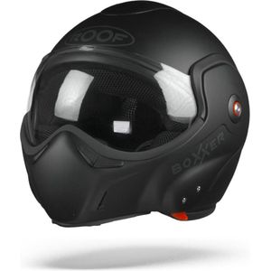 ROOF - Boxxer MATT BLACK - ECE goedkeuring - Maat M - Systeemhelmen - Scooter helm - Motorhelm - Wit Zwart - ECE 22.05 goedgekeurd