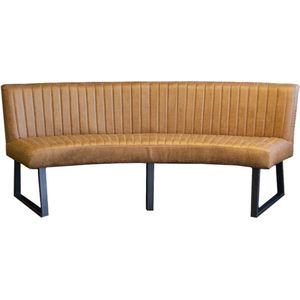 Eetkamerbank - Hengelo - geschikt voor ovale tafel 240 cm - lederlook Missouri cognac 03