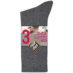 Set van 3 Comfortabele Katoenen Sokken voor Mannen - Geen Rubber - Grijs, Maat EU 43-46