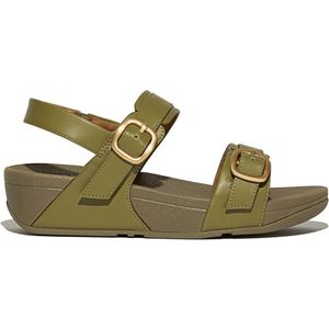 FitFlop - Lulu Adjustable Sandal Leather - Sandaal - Camo-Green - Leer, Microvezel, Microwobbleboard Tussenzool