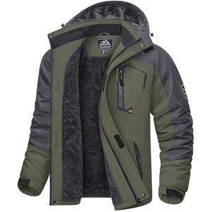 Heren Waterdicht Fleece Winter Skijack met Afneembare Capuchon