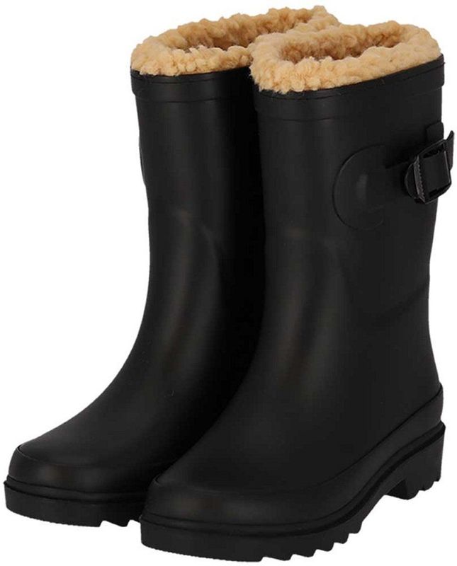 XQ - Regenlaarzen - Zwart - Kinderen - Fake Fur Voering