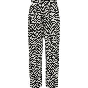 Jacqueline de Yong Broek Jdybravo Plisse Pant Jrs Atk 15317551 Eggnog/black Zebra Dames Maat - S