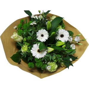 Boeket Large (Groen-Wit) ↨ 50cm - bloemen - boeket - boeketje - bloem - droogbloemen - bloempot - cadeautje