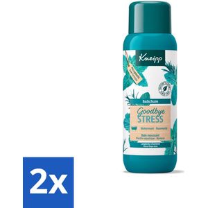 2 x Kneipp - Badschuim - Goodbye Stress - Watermunt & Rozemarijn - 400 ml - Badschuim - Ontspanning - Stressvermindering - Watermunt - Rozemarijn